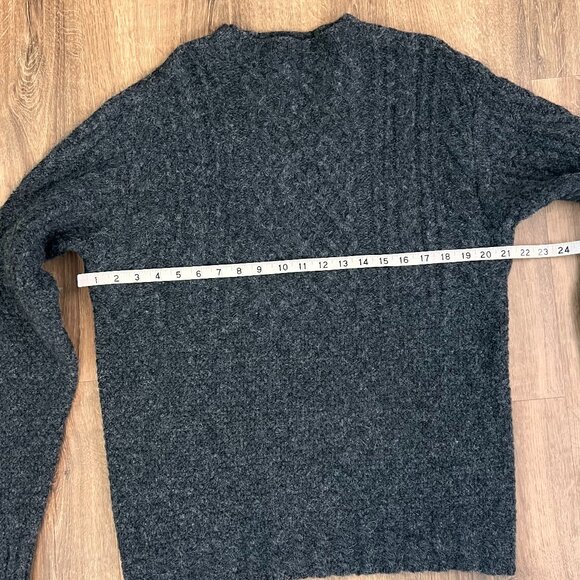 Wallace and Barnes Shetland Wool Fishermans Cable Knit Sweater Gray Sz M - Picture 6 of 9